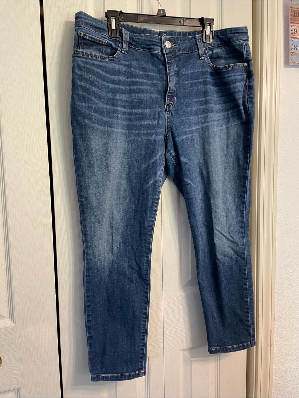 St. John's Bay Dark Blue and Medium Blue Skinny Leg Jeans